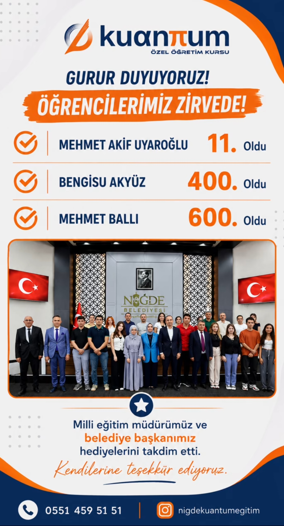 Zirveyi hedefleyen üç ayrı başarı.
